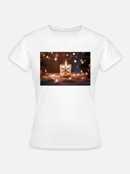 Weihnachtskerze - Frauen T-Shirt - Weiß