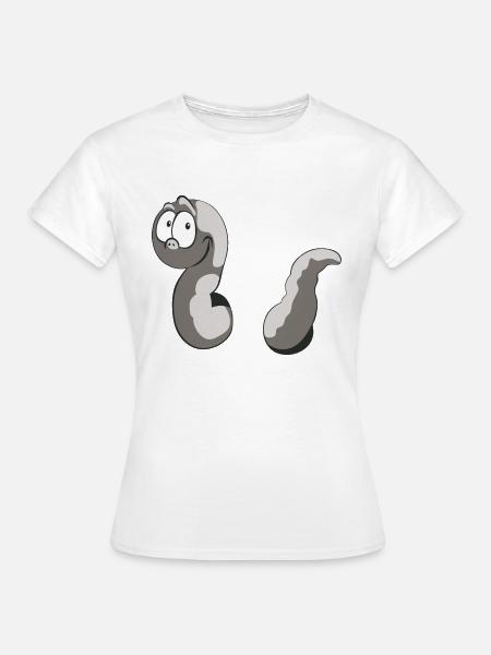 Ein grauer Regenwurm - Frauen T-Shirt - Weiß