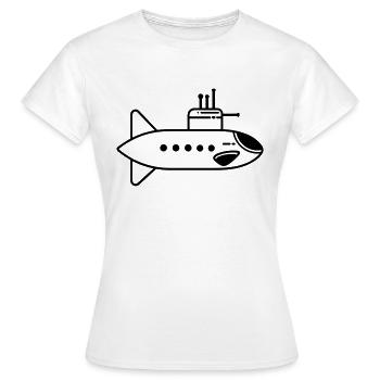 bateau Sous-marin - T-shirt Femme - blanc - Devant - AI Model Female 172 dark (172cm)