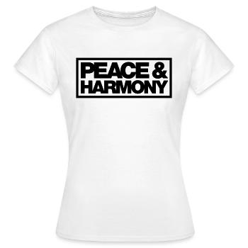 Typo Peace Harmony Contour 1C - T-shirt Femme - blanc - Devant - AI Model Female 172 dark (172cm)