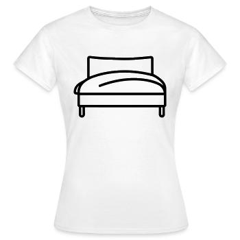 Bett - Frauen T-Shirt - Weiß - Vorne - AI Model Female 172 dark (172cm)
