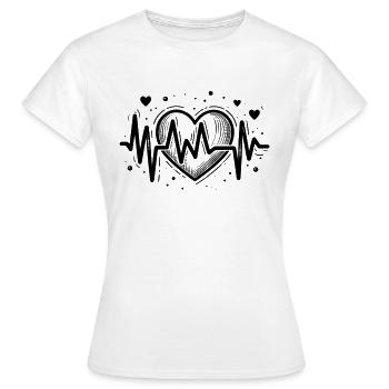 battement de cœur - T-shirt Femme - blanc - Devant - AI Model Female 172 dark (172cm)
