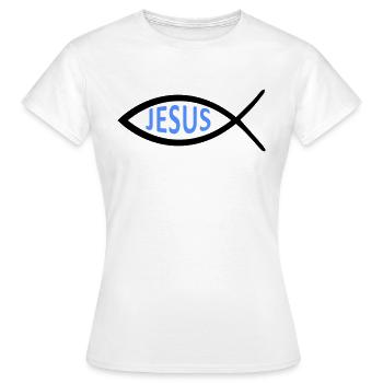 jesus fisch symbol - Frauen T-Shirt - Weiß - Vorne - AI Model Female 172 dark (172cm)