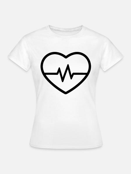Herzschlag - Frauen T-Shirt - Weiß