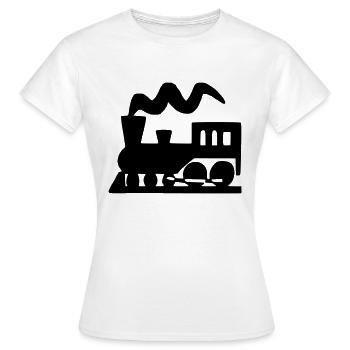 Lokomotive - Frauen T-Shirt - Weiß - Vorne - AI Model Female 172 dark (172cm)