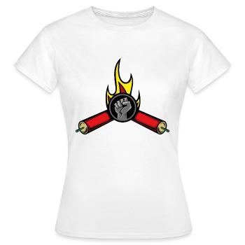 Banging firecrackers fireworks gift - Women's T-Shirt - white - Front - AI Model Female 172 dark (172cm)
