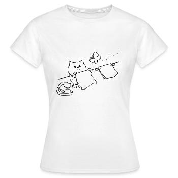 Chemise drôle de chat - T-shirt Femme - blanc - Devant - AI Model Female 172 dark (172cm)