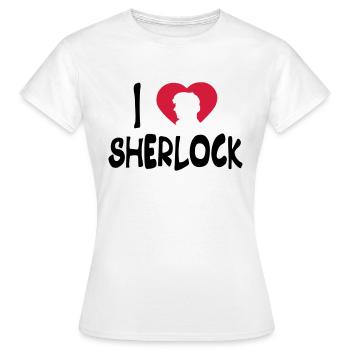 ich liebe sherlock - Frauen T-Shirt - Weiß - Vorne - AI Model Female 172 dark (172cm)