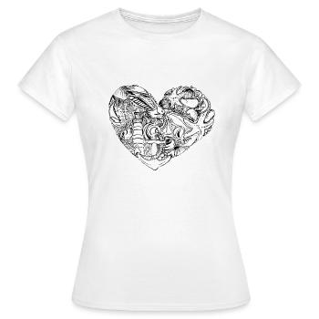 maritimes herz - T-shirt Femme - blanc - Devant - AI Model Female 172 dark (172cm)