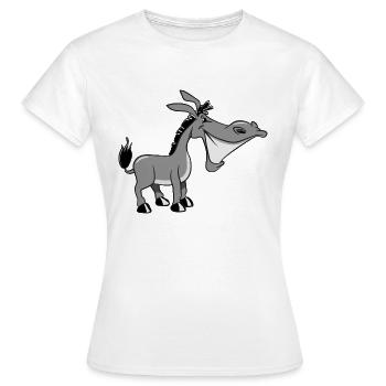 esel witzig zaehne cool tier muli lustig natur vie - Frauen T-Shirt - Weiß - Vorne - AI Model Female 172 dark (172cm)