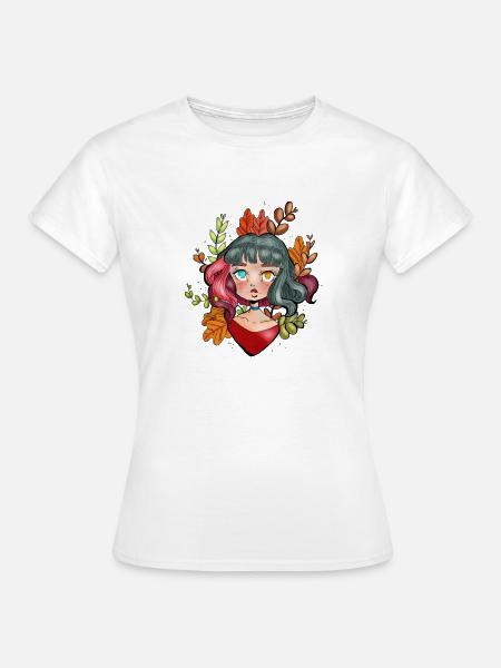 Mädchen, Blumen - Frauen T-Shirt - Weiß