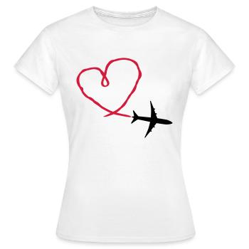 Plane Heart - T-shirt Femme - blanc - Devant - AI Model Female 172 dark (172cm)