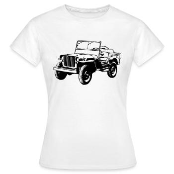 Willys Jeep - T-shirt Femme - blanc - Devant - AI Model Female 172 dark (172cm)