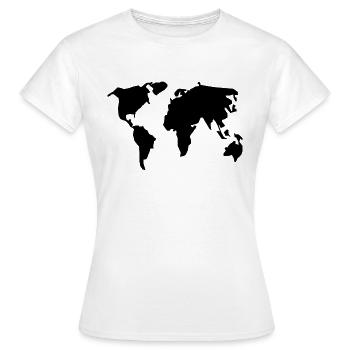 Weltkarte - Frauen T-Shirt - Weiß - Vorne - AI Model Female 172 dark (172cm)
