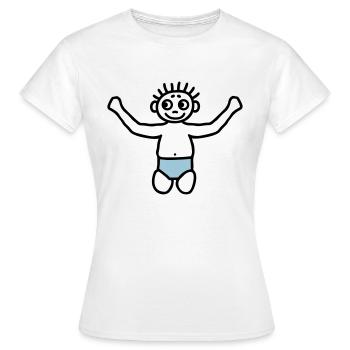 Baby mit Windel - V2 - Frauen T-Shirt - Weiß - Vorne - AI Model Female 172 dark (172cm)