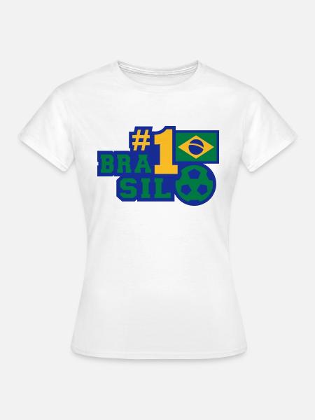 No. 1 Brasil (Fußball) - Frauen T-Shirt - Weiß
