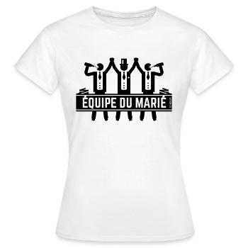Équipe Du Marié Enterrement De Vie De Jeune Garçon - T-shirt Femme - blanc - Devant - AI Model Female 172 dark (172cm)