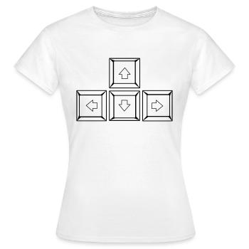 Up Down Left Right Keyboard Buttons (Keys) - Women's T-Shirt - white - Front - AI Model Female 172 dark (172cm)