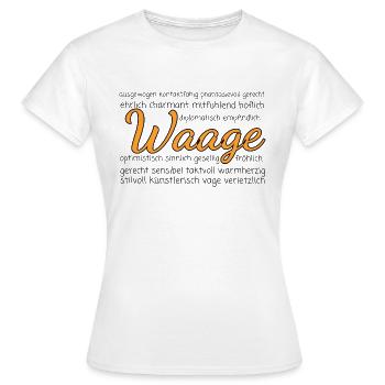 Sternzeichen Waage Eigenschaften - Frauen T-Shirt - Weiß - Vorne - AI Model Female 172 dark (172cm)