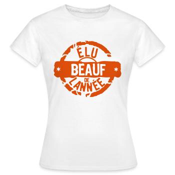 beauf elu annee tampon meilleurs - T-shirt Femme - blanc - Devant - AI Model Female 172 dark (172cm)
