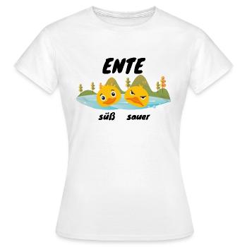 Ente Süß Sauer - Frauen T-Shirt - Weiß - Vorne - AI Model Female 172 dark (172cm)