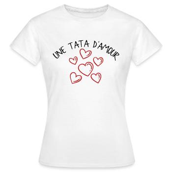 Une Tata d'Amour - T-shirt Femme - blanc - Devant - AI Model Female 172 dark (172cm)
