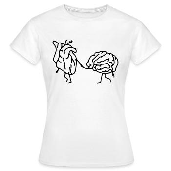 Coeur - T-shirt Femme - blanc - Devant - AI Model Female 172 dark (172cm)