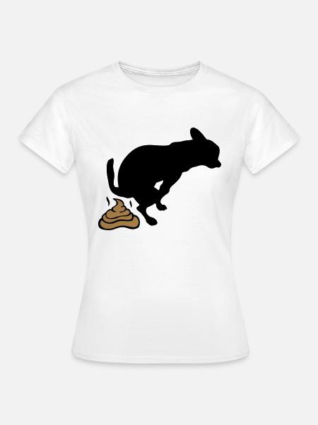 chien merde chie - Dame-T-shirt - hvid