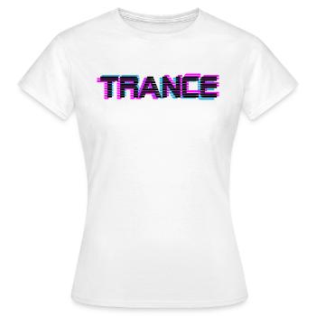 Trance - Erhebende Trance Vaporwave Glitch Pink Ed - Frauen T-Shirt - Weiß - Vorne - AI Model Female 172 dark (172cm)