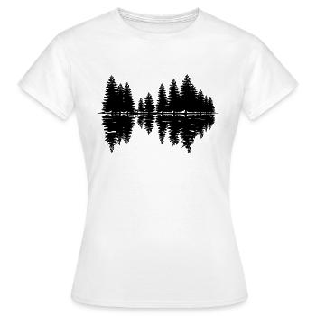 Forest with reflection in the lake - Women's T-Shirt - white - Front - AI Model Female 172 dark (172cm)