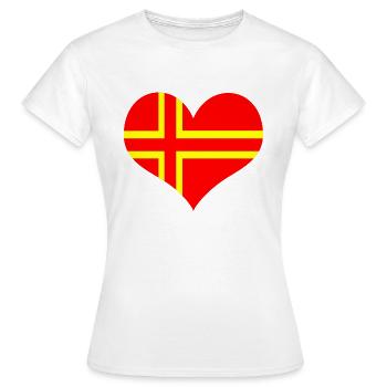 heart Norman flag - Women's T-Shirt - white - Front - AI Model Female 172 dark (172cm)