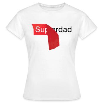 Superdad Daddy Vader - Vrouwen T-shirt - wit - Voor - AI Model Female 172 dark (172cm)