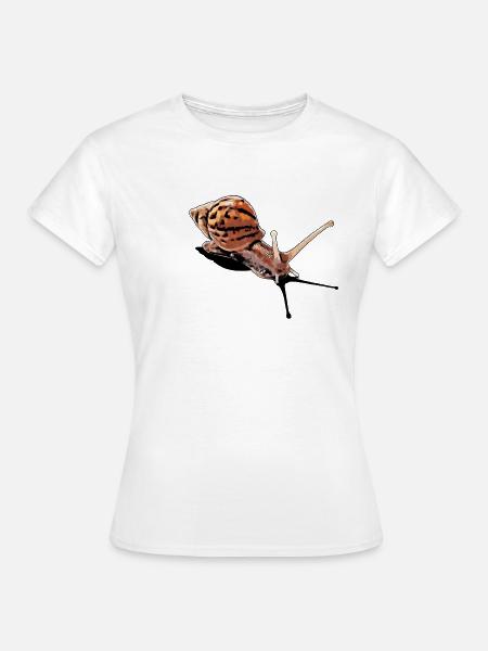 snail with shadow - Frauen T-Shirt - Weiß