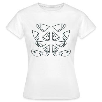 Sélection d’ailes de papillon de nuit - T-shirt Femme - blanc - Devant - AI Model Female 172 dark (172cm)