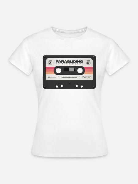 Paragliding Musik Kasette - Frauen T-Shirt - Weiß