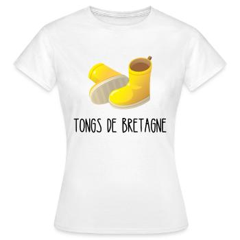 TONGS DE BRETAGNE - T-shirt Femme - blanc - Devant - AI Model Female 172 dark (172cm)