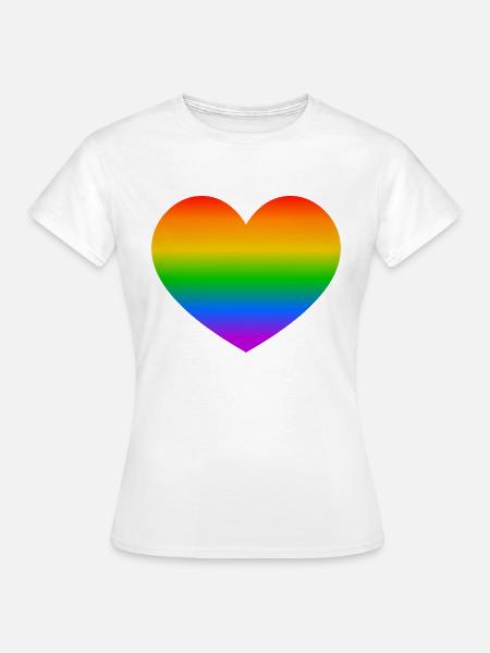 Heart Rainbow LGBT - Women's T-Shirt - white