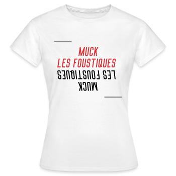 Muck Les Foustiques Deteste les Piqûres moustiques - T-shirt Femme - blanc - Devant - AI Model Female 172 dark (172cm)