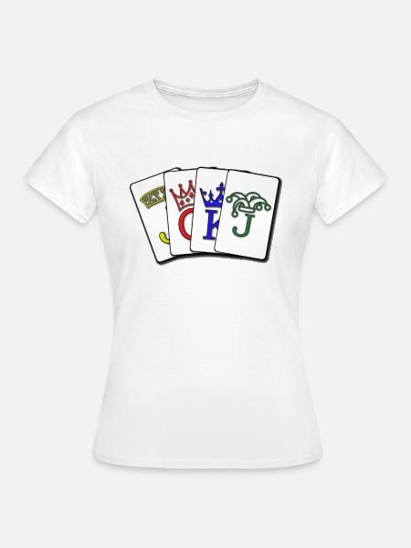 Set of Cards / Kartenblatt - Frauen T-Shirt - Weiß
