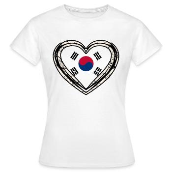 Südkorea - Frauen T-Shirt - Weiß - Vorne - AI Model Female 172 dark (172cm)