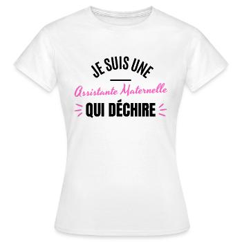 ICH BIN EINE TAGESMUTTER, DIE DEKHIRIERT - Frauen T-Shirt - Weiß - Vorne - AI Model Female 172 dark (172cm)