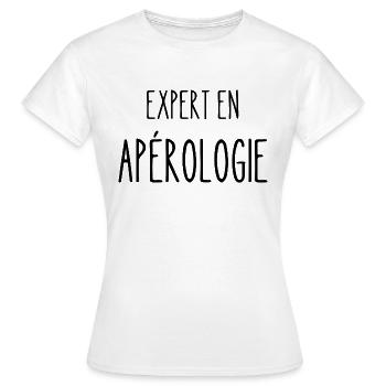 expert en apérologie - T-shirt Femme - blanc - Devant - AI Model Female 172 dark (172cm)