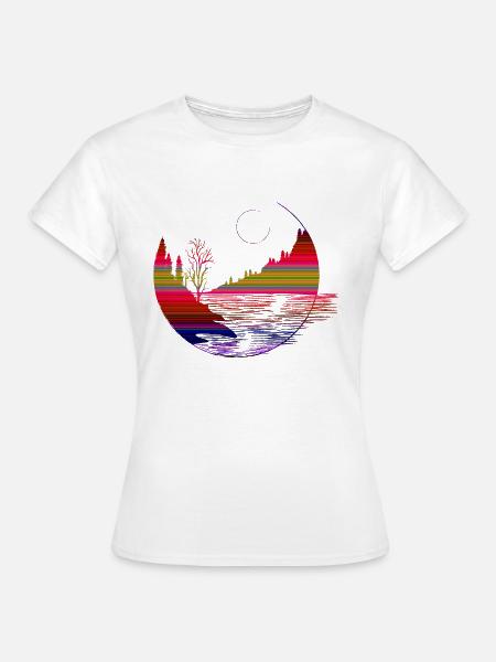 Landscapes in Geometric shape - Women's T-Shirt - white