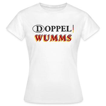 Doppel Wumms - Frauen T-Shirt - Weiß - Vorne - AI Model Female 172 dark (172cm)