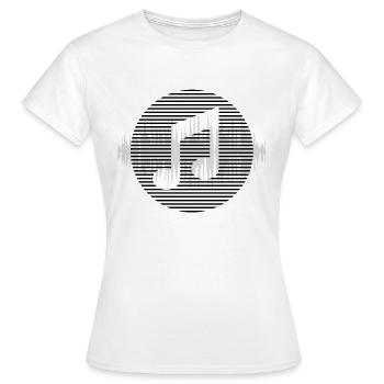 Music Note with Frequency - Women's T-Shirt - white - Front - AI Model Female 172 dark (172cm)