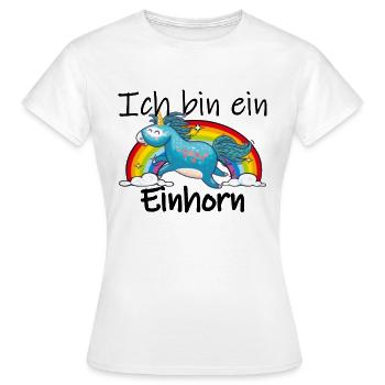 Ich bin ein Einhorn mit Regenbogen - Frauen T-Shirt - Weiß - Vorne - AI Model Female 172 dark (172cm)