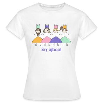 En riboul - T-shirt Femme - blanc - Devant - AI Model Female 172 dark (172cm)