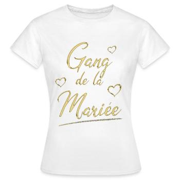 L'équipe de la mariée Cadeau Témoins - T-shirt Femme - blanc - Devant - AI Model Female 172 dark (172cm)