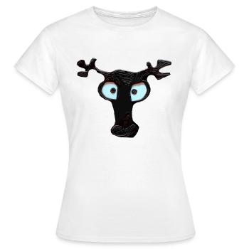 La tête de cerf noir - T-shirt Femme - blanc - Devant - AI Model Female 172 dark (172cm)