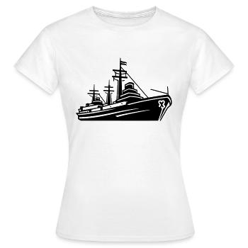 Bateau de combat - T-shirt Femme - blanc - Devant - AI Model Female 172 dark (172cm)
